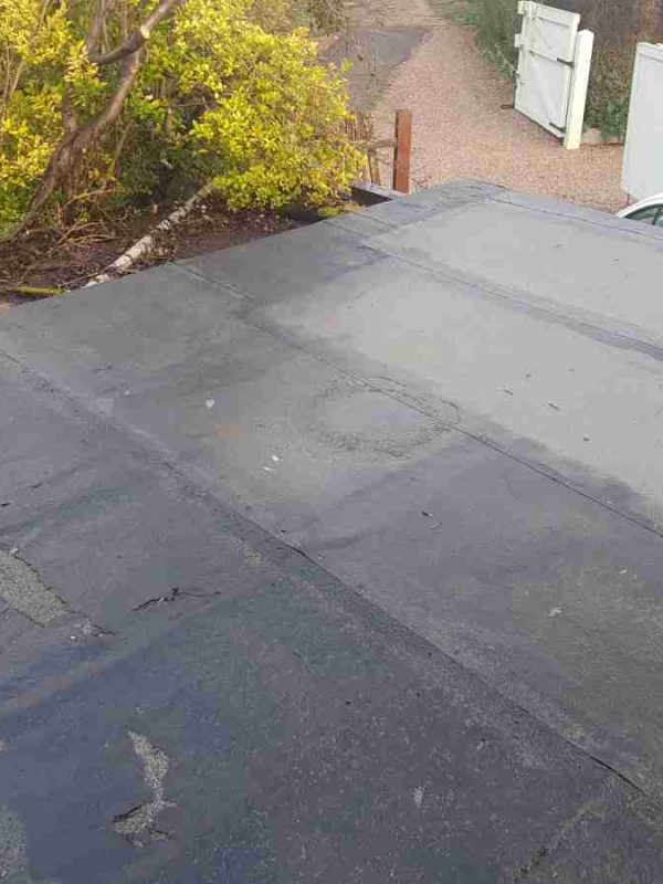 large garage roof before